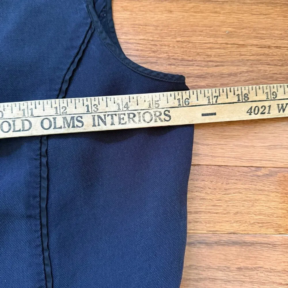 J. Crew | Linen Blend Navy Blue Academia Preppy Summer Mini Dress Size Small